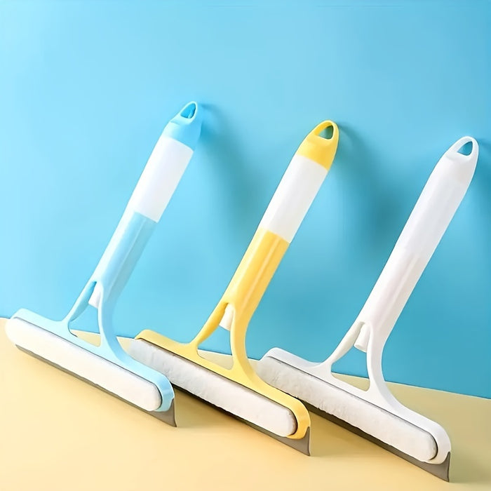1pc Versatile 3-in-1 Glass Cleaning Tool with Spray Bottle - Double-Sided Scraper & Brush for Effortless Cleaning of Mirrors, Windows, Car Windshields, and More - Durable PC Material, Blue & White, Car Cleaning Accessories