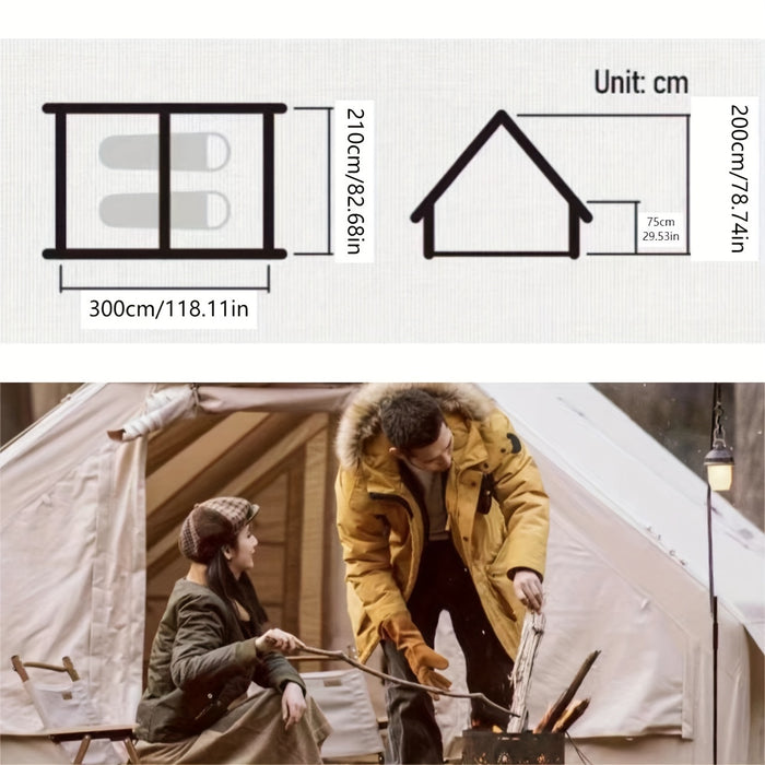 6-Person Inflatable Camping Tent - Easy Setup, All-Season Waterproof & Windproof Shelter, Portable Air Tent for Hiking, Fishing & Outdoor Adventures, Light Yellow Oxford Fabric, TPU Support Poles, Zipper Closure, Outdoor Camp