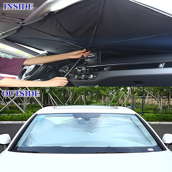 1pc Universal Foldable Car Windshield Sunshade, 140x80cm, Black, Portable for SUV, Off-Road Vehicles