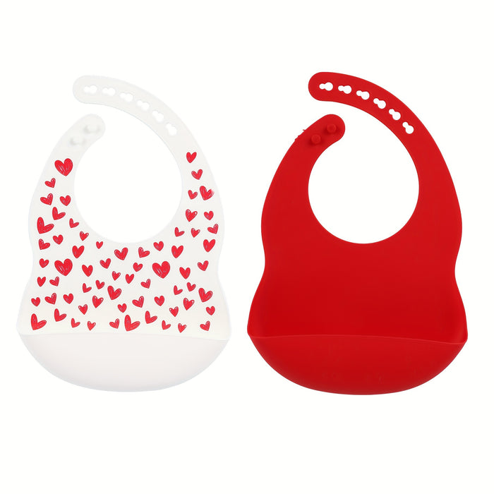 6pcs/3pcs/2pcs Combination Silicone Youngsters Bibs, BPA Free, Waterproof and Soft, Adjustable, Easy to Fold and Clean Youngsters Feeding Bibs, Suitable for Home Feeding