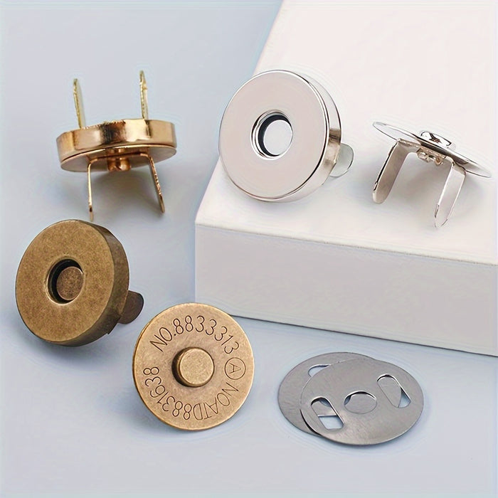 Pack Of 10 Magnetic Clasps, 14-18MM, For Handbags, Wallets, Craft Bags, And Accessories