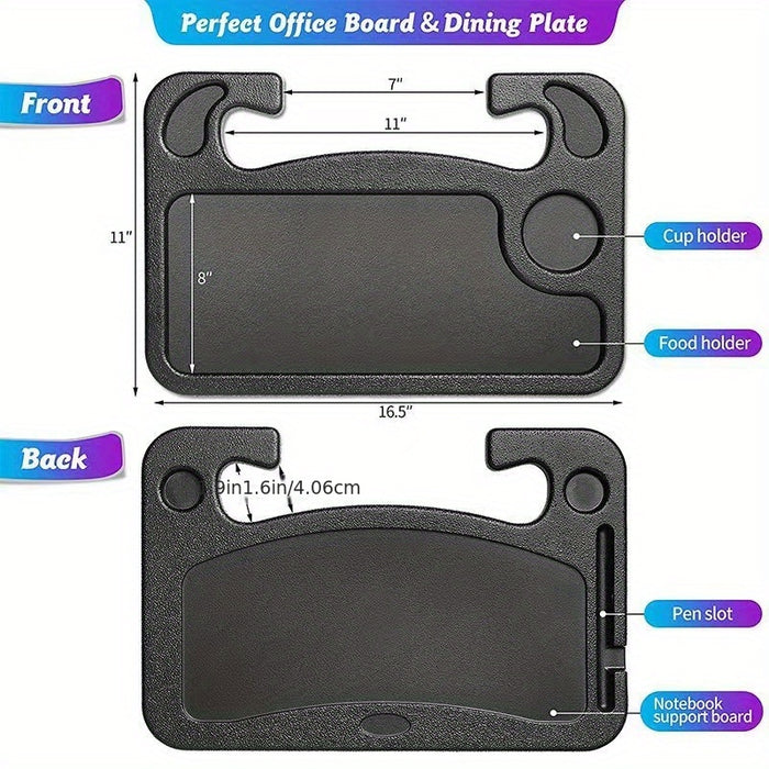 Multifunctional Car Steering Wheel Tray Table: Storage Rack for Phone, Snacks, and More