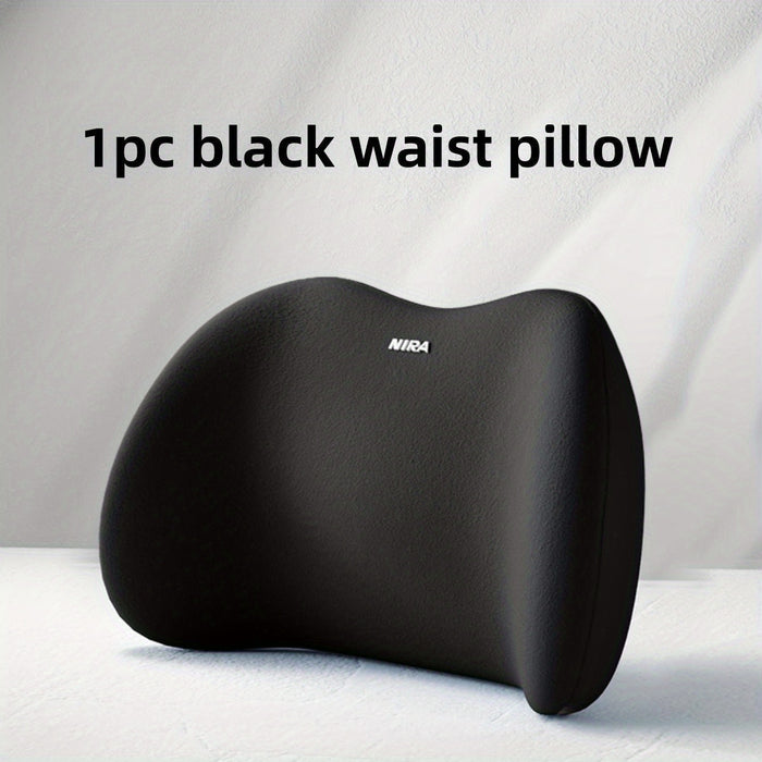 1pc Memory Foam Car Neck and Lumbar Pillow - Comfortable Support for Headrest and Back Cushion - Ideal for Drivers and Passengers