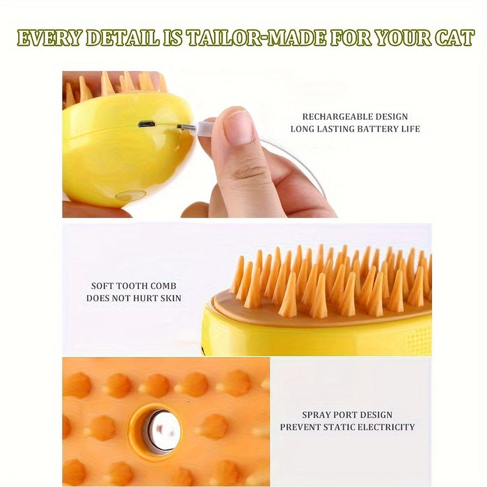 Cleaning & Massage Combs For Pets, Charging Cat Comb Floating Hair Removal Comb, Pet Care Pet Grooming Brush For Cats Pet Steam Brush Electric Spray Massage Cat And Dog Remove Tangled And Loose Hair