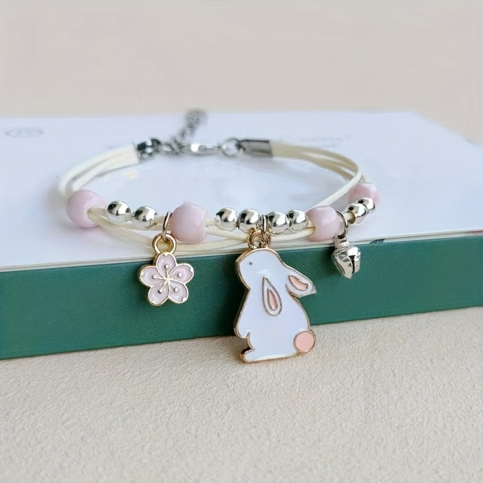 1pc Fashionable Cute Cartoon Bunny Bracelet, For Girls, Easter Gift