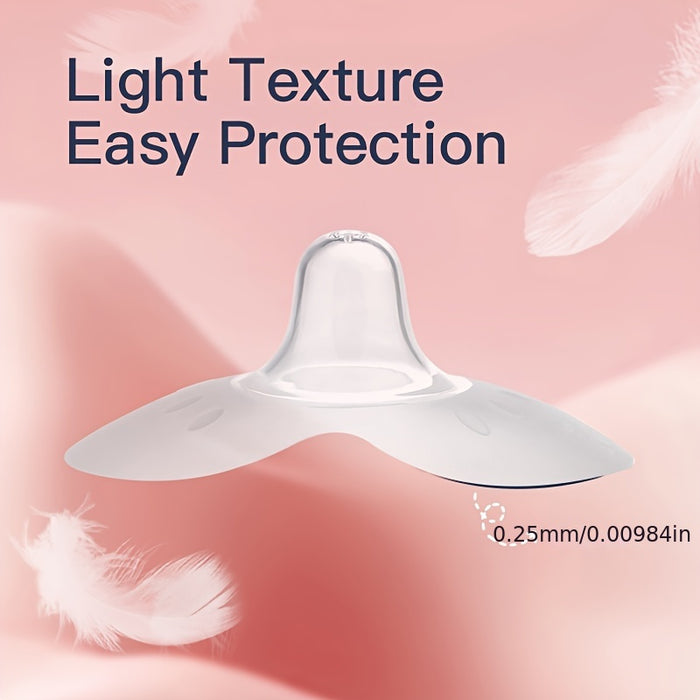 2pcs Breastfeeding Nipple Shields - Butterfly Shaped Silicone Nipple Protectors, Soft Nipple Covers - For Nursing Mothers -  Suitable for Sore or Flat Nipples -  Perfect Gift for New Moms