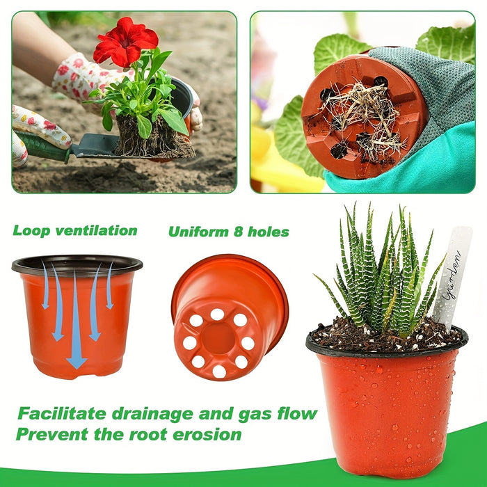 50pcs, Plastic Planter Pots For Indoor And Outdoor Plants, Lightweight Plastic Plant Pots For Seed Starting And Cultivation | Durable, Affordable, Ideal For Seed Germination And Flower Cultivation | Versatile Sizes | Extra La