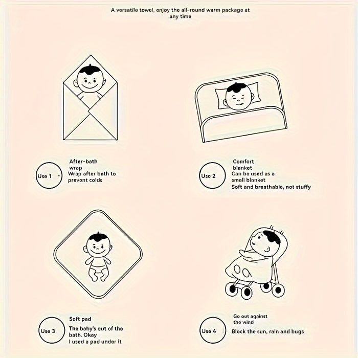 Bindi Monkey 2-Piece Infant Bath Towels: Soft, Absorbent, and Perfect for Christmas or Halloween - Suitable for Ages 0-3