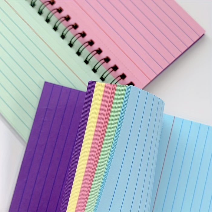 1pc Color Spiral Notebook, Simple Portable Student Journal Notebook, Student, Office