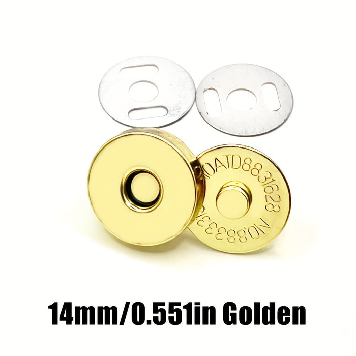 Pack Of 10 Magnetic Clasps, 14-18MM, For Handbags, Wallets, Craft Bags, And Accessories