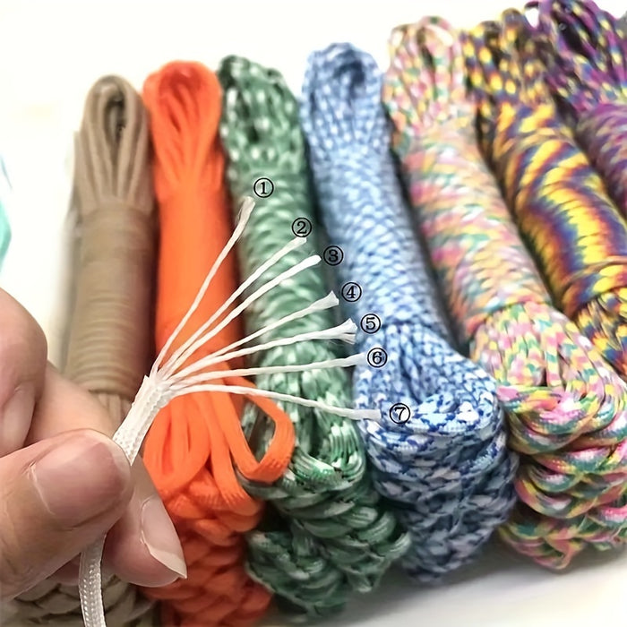 7 Stand Nylon Rope Cores - 118.11/314.96/629.92/1220.47 inch, 4mm - Black, Green, Brown - Perfect for Lanyards, Picnics, Camping, Clotheslines, Pet Leashes - DIY Handmade Rope, Picnic Essentials|Durable Rope|Smooth Texture