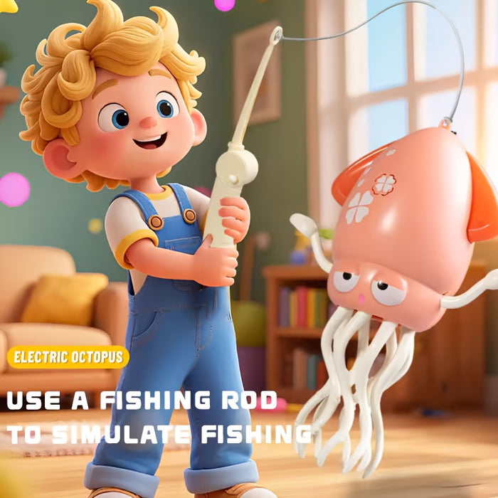 LED Light-Up Dancing Octopus Toy, Automatic Jumping Squid – Fun Indoor Entertainment Gift for Kids' Day, Christmas, Easter & Halloween Decorations, Classroom Rewards, Relaxing and Leisure Essential, USB Rechargeable with Li