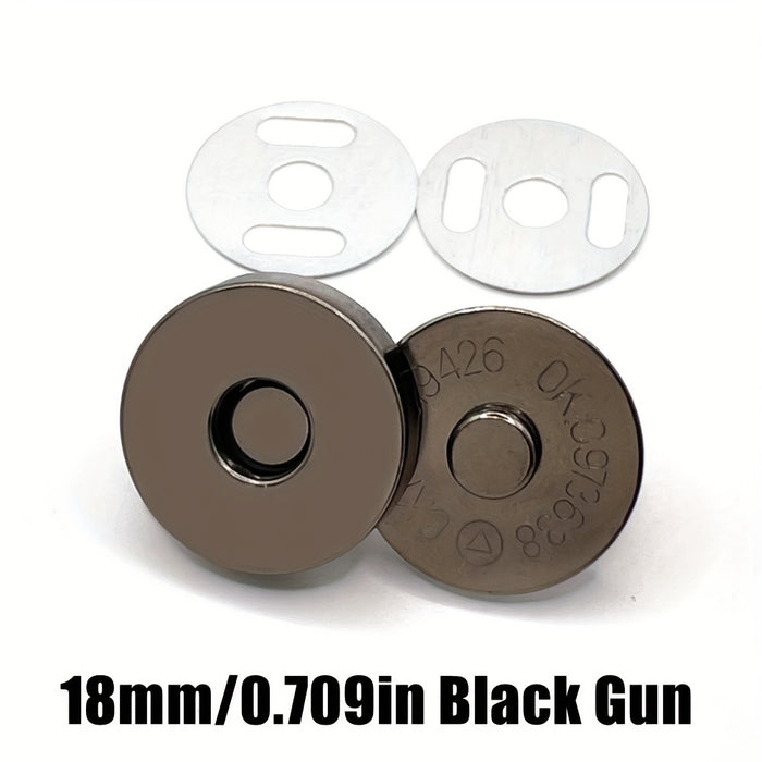 Pack Of 10 Magnetic Clasps, 14-18MM, For Handbags, Wallets, Craft Bags, And Accessories