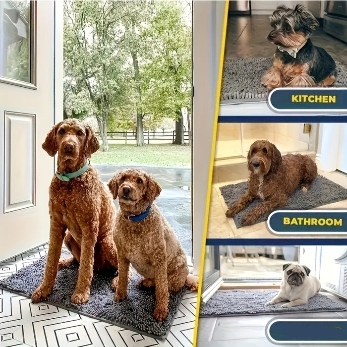 Keep Muddy Paws Out: Absorbent Microfiber Dog Doormat for Indoor Entryway