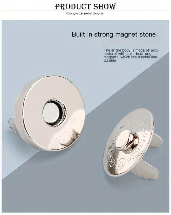 Pack Of 10 Magnetic Clasps, 14-18MM, For Handbags, Wallets, Craft Bags, And Accessories