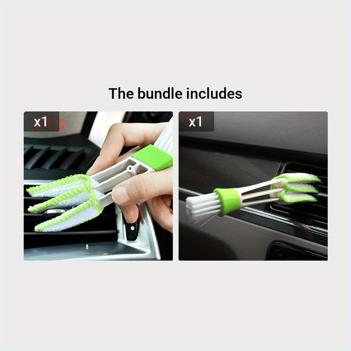 2-in-1 Car Air Conditioning Vent Dust Cleaner: Internal Cleaning Tool for Interior Air Vents