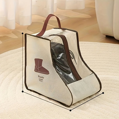 Transparent Shoe Bag With Carry Handle, Non-Woven Material, Elegant Design, Long-Lasting Use, Machine Washable