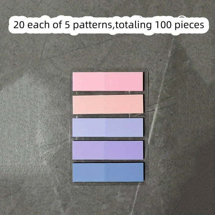 100pcs 100-Pack Portable Sticky Notes: Creative Index Markers & Note Stickers for Students, Index Cards, and Bookmarks