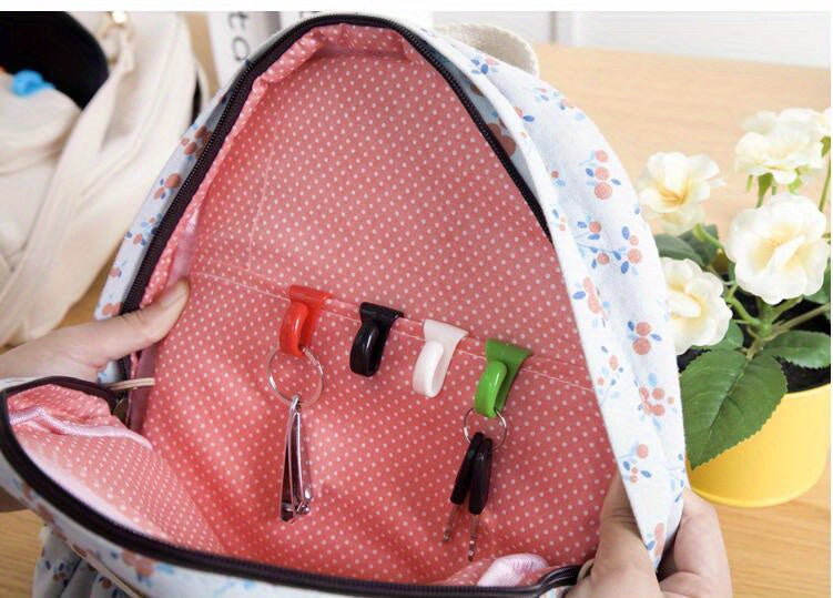 2pcs Keys Clips Plastic Bag Hook Keys Clips Keys Holder Hook Folder For Purse Handbags Backpacks