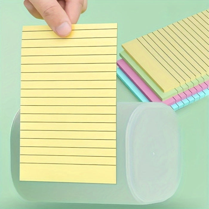 1pc 100-Sheet Mixed Color Lined Self-Stick Notes - Easy-to-Use Adhesiv ...