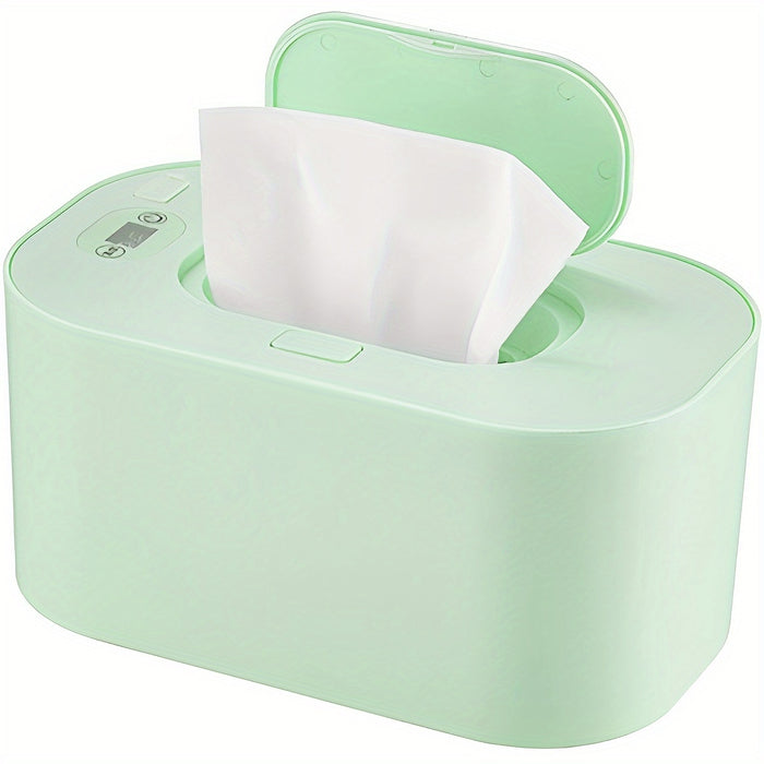 [Adjustable Temperature USB Wipe Warmer] Portable USB Youngsters Wipe Warmer with Adjustable Temperature (40-60°C) - Large Capacity, Smart Dispenser for Youngsters' Comfort & Convenience - Ideal for Home, Car, Travel - Green