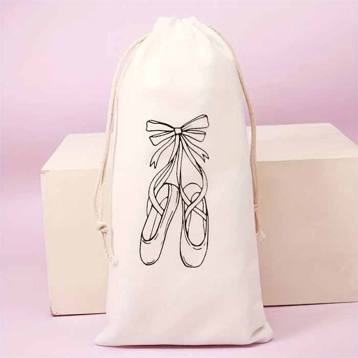 1pc Professional Ballet Shoe Pouch, Dance Drawstring Bag for Latin Dance Shoes Storage