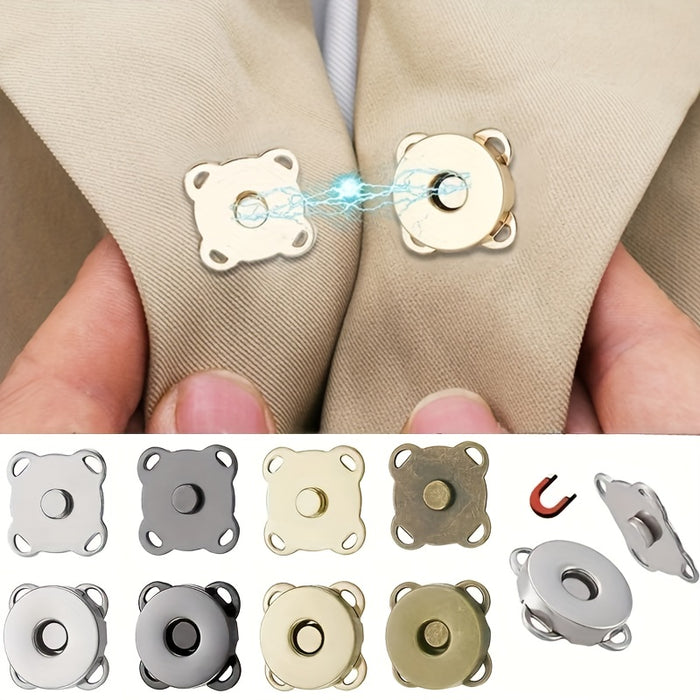 5/8 Pairs Hand-sewn Magnetic Invisible Snap Buttons DIY Plum Blossom Buckles Strong Magnetic Buttons, Clothing Bag Accessories