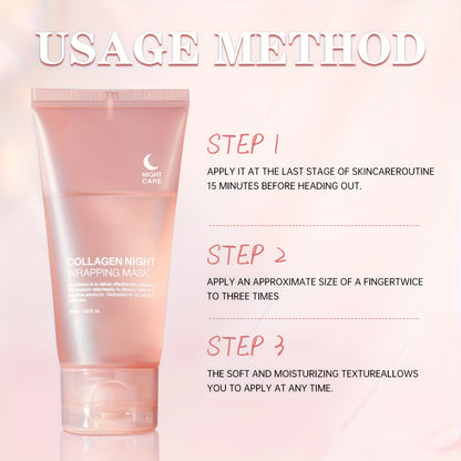 Tyramine Night Mask, Contains Tyramine and Hyaluronic Acid, Collagen, Collagen Mask, Paraben-free, Can Moisturize, Continuous Use Can Improve Skin Quality, Make Skin Feel Smoother, Suitable for Use Before Bed, Suitable for Ho