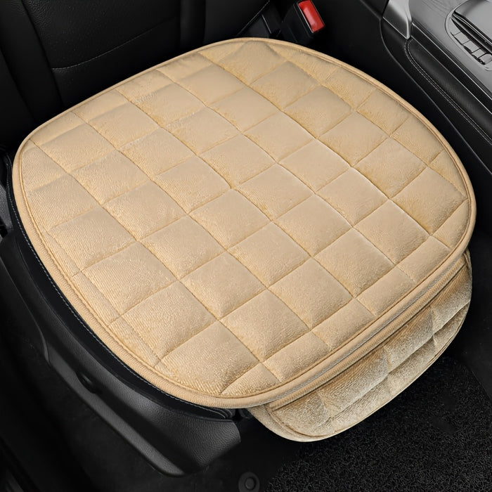 1pc Universal Oval Car Seat Cover, Anti-Slip, Breathable Polyester Fiber, Soft Sponge Filled, Lightweight, Portable, All-Season Vehicle Seat Protector, Hand Wash/Dry Clean Safe