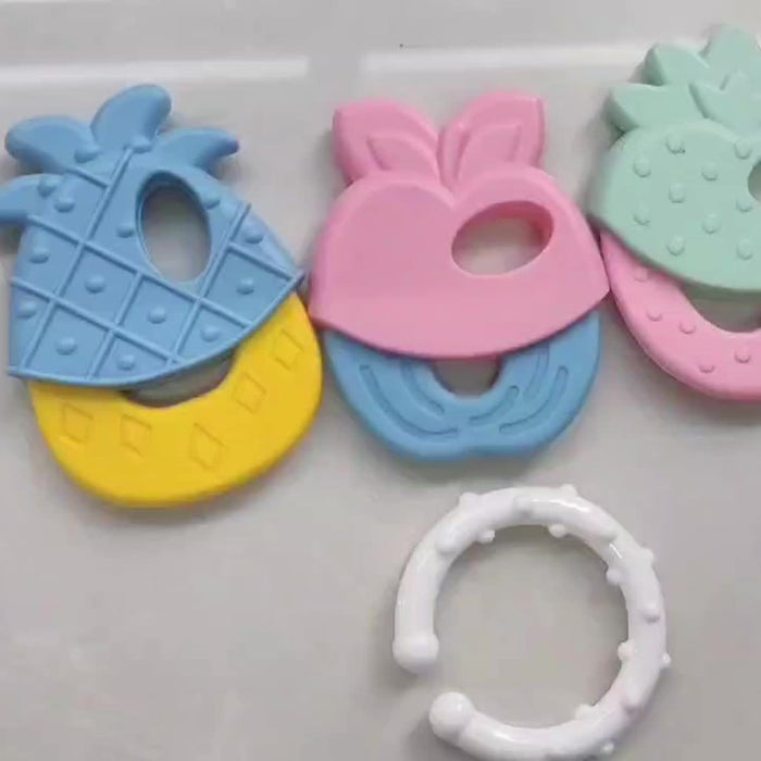 Baby Teething Toys, Silicone Baby Teether Freezer, Teether Keys, Fruit Shape Teether Set For Infant Boys And Girls easter gift