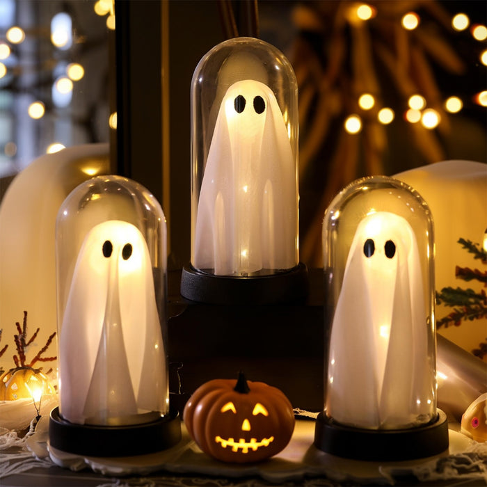[Halloween Decor] Bamda 1pc Halloween Decorations, Cute Light Up Plastic Cloche | Halloween Indoor Night Light for Home Kitchen Mantel Tabletop Party Decor and Holiday Decor