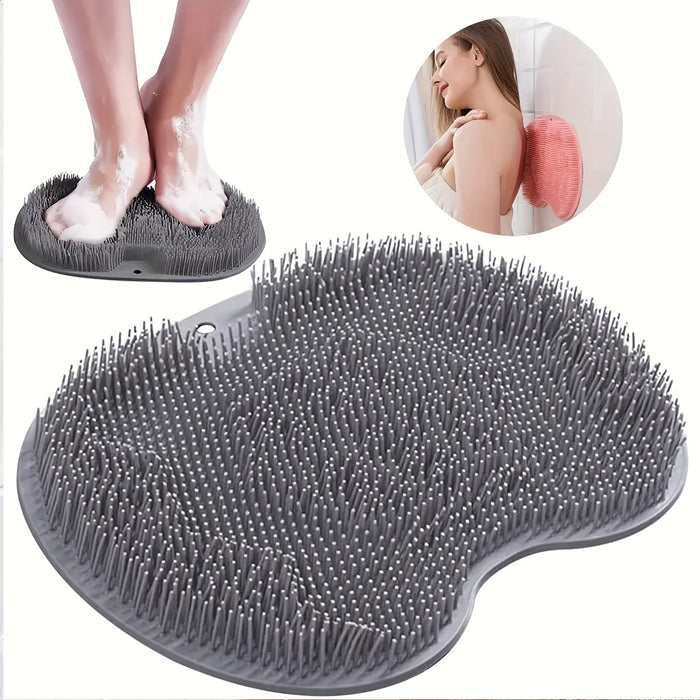 [1pc Deep Cleaning Foot Scrubber] 1pc SoftBreeze Silicone Foot Scrubber Pad with Suction Cup, Hypoallergenic Non-Slip Deep Cleaning Foot Massager for Shower, Unscented Manual Exfoliating Foot Brush for Home Bathroom Use