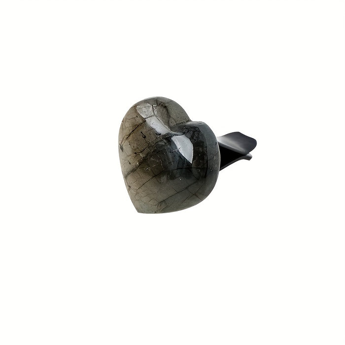 1pc Natural Quartz Crystal Car Vent Clip, Star Moon Heart Shape, Non-Electric Auto Air Vent Decoration, Ideal for Christmas Halloween Graduation Juneteenth Gifts