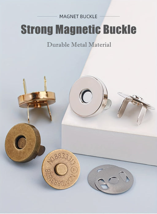 Pack Of 10 Magnetic Clasps, 14-18MM, For Handbags, Wallets, Craft Bags, And Accessories