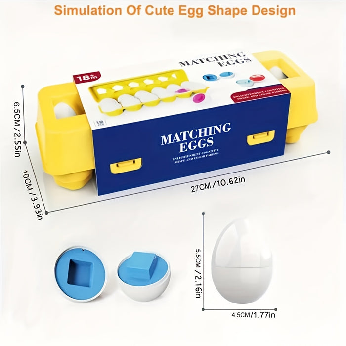 12pcs Colorful Egg Shape Matching Toy Set - Early Education Fine Motor Skills Development, Perfect for Halloween & Christmas Gifts