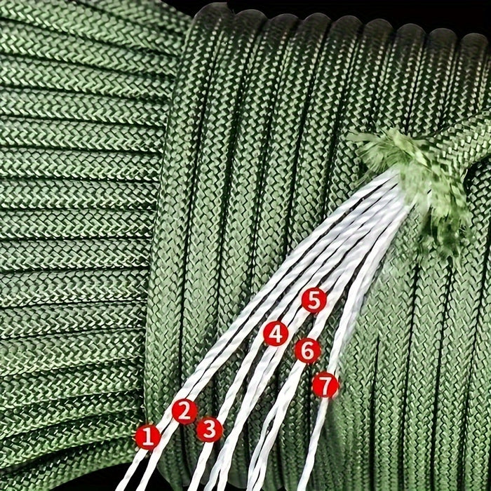 7 Stand Nylon Rope Cores - 118.11/314.96/629.92/1220.47 inch, 4mm - Black, Green, Brown - Perfect for Lanyards, Picnics, Camping, Clotheslines, Pet Leashes - DIY Handmade Rope, Picnic Essentials|Durable Rope|Smooth Texture