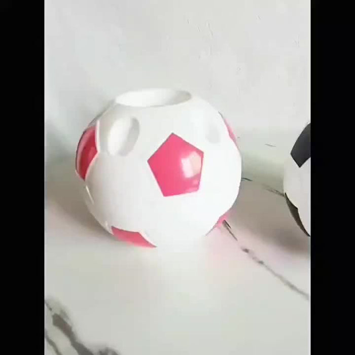 1pc Cartoon Football Pen Holder, Multi-functional Plastic Pen Organizer for Office Desk Supplies