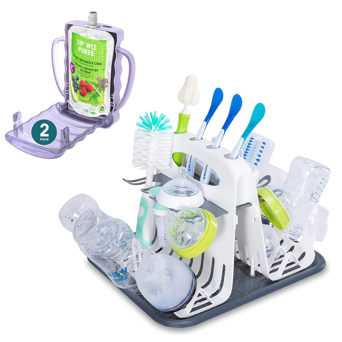 Multifunctional Baby Bottle Drying Rack And Two Juice Box Combination, Pacifier Drying Rack, Straw Spoon And Fork, Christmas, Halloween, Thanksgiving Gift, New Year Gift, Valentine'S Day Gift