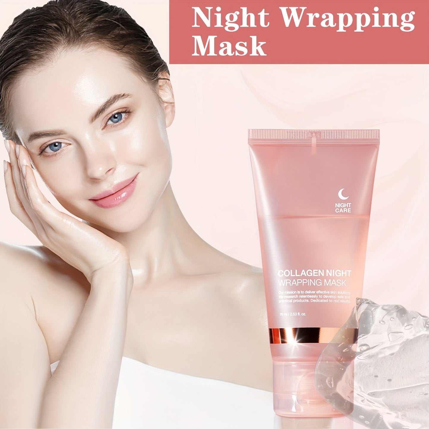 Tyramine Night Mask, Contains Tyramine and Hyaluronic Acid, Collagen, Collagen Mask, Paraben-free, Can Moisturize, Continuous Use Can Improve Skin Quality, Make Skin Feel Smoother, Suitable for Use Before Bed, Suitable for Ho