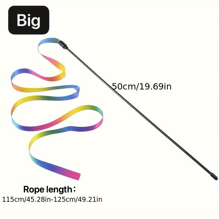 1pc Interactive Cat Toy with Ribbon Teaser Stick for Endless Fun and Playtime