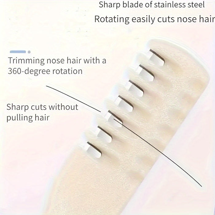 [Gentle Nose Trimmer] 1/3/6pcs Gentle and Painless Nose Hair Trimmer Set - Portable Manual 360° Rotating Dual Head, Skin-Safe Facial Hair Removal Tool for Men and Women