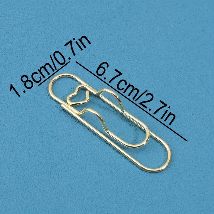 1pc/5pcs Metal Love Creative Paperclip Style Pen Holder, Simple Portable Student Notebook Holder Accessories Round Ballpoint Pen Clip