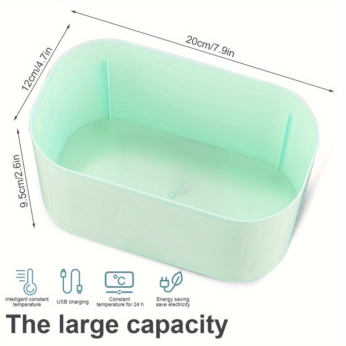 [Adjustable Temperature USB Wipe Warmer] Portable USB Youngsters Wipe Warmer with Adjustable Temperature (40-60°C) - Large Capacity, Smart Dispenser for Youngsters' Comfort & Convenience - Ideal for Home, Car, Travel - Green