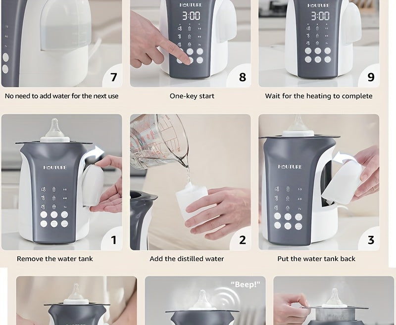 HAUTURE 8-in-1 Fast Bottle Warmer, Bottle Warmer for Breast milk and Formula, Auto Water Refill Accurate Temp Control, with Timer, Defrost, Sterilizing, Keep Warmer for All Bottles