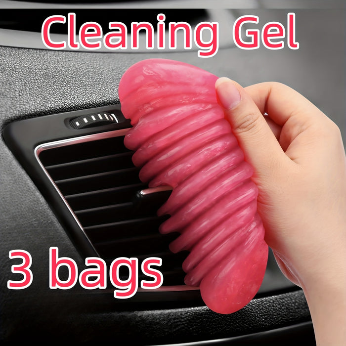 3 Packs of Automotive Cleaning Gel, Interior Cleaning Clay, Car Cleaning Mud, Interior Detailing, Gap Cleaning, Keyboard Cleaning, No Power Required, Suitable for Cleaning Car Interiors, Computer Cleaning, Gap Cleaning, Rose