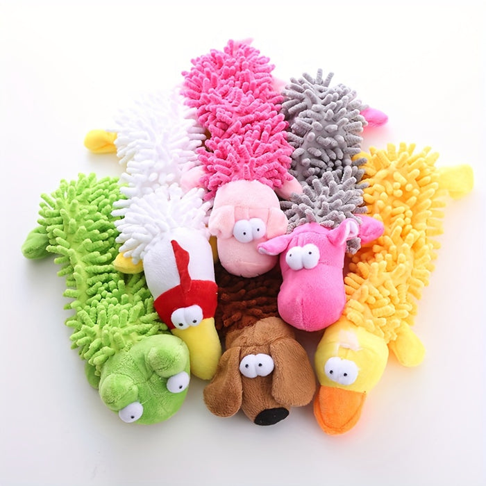 Interactive Plush Dog Toy with Squeaker for Chew & Molar Training - Promotes Playtime & Dental Health
