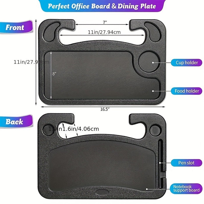 Multifunctional Car Steering Wheel Tray Table: Storage Rack for Phone, Snacks, and More