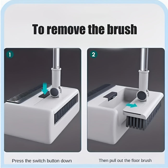 3-in-1 Foldable Broom and Dustpan Set, Unflagged Bristle Sweep Brush, Multi-Surface Cleaning Kit for Living Room, Bedroom, Bathroom, Carpet, Hard Floor, Durable Plastic, Home and Dorm Use