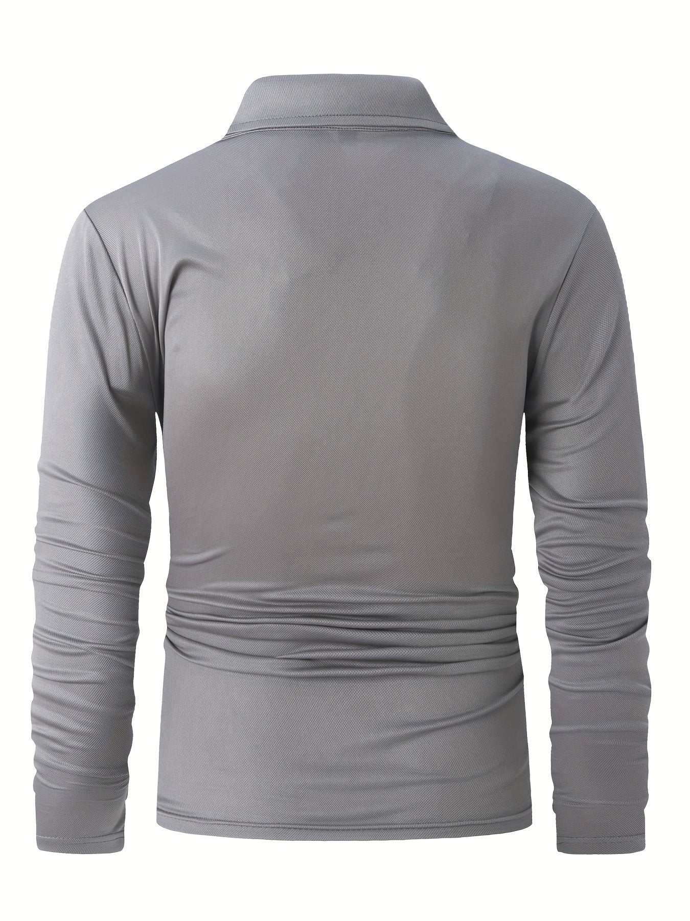 Men's Casual Long Sleeve Zipper Lapel Shirt with Chest Pocket, Spring/Fall Outdoor Wear