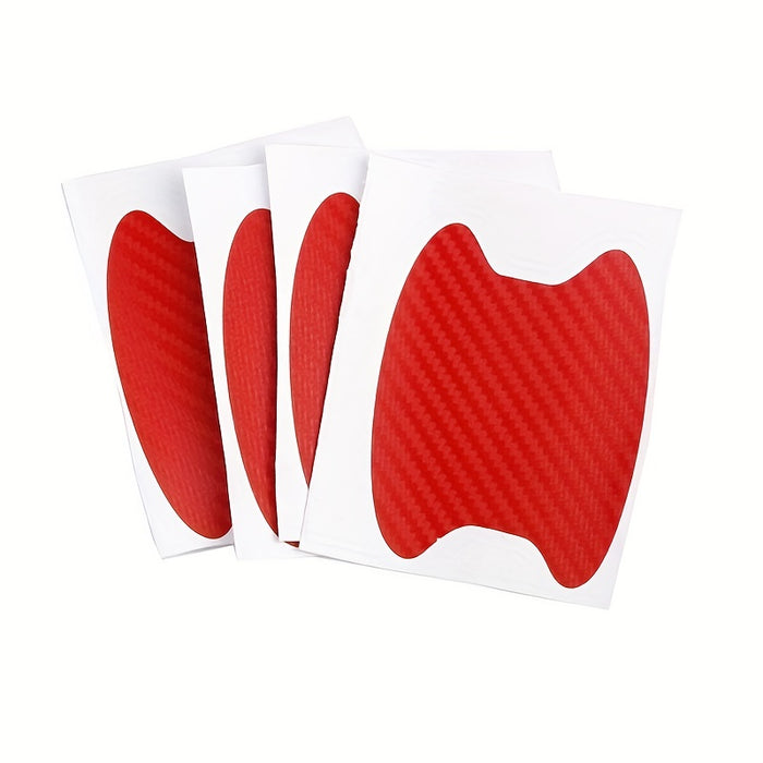 4 pcs 4 Pcs Universal Carbon Fiber Car Door Handle Protectors - Scratch Resistant Adhesive Film